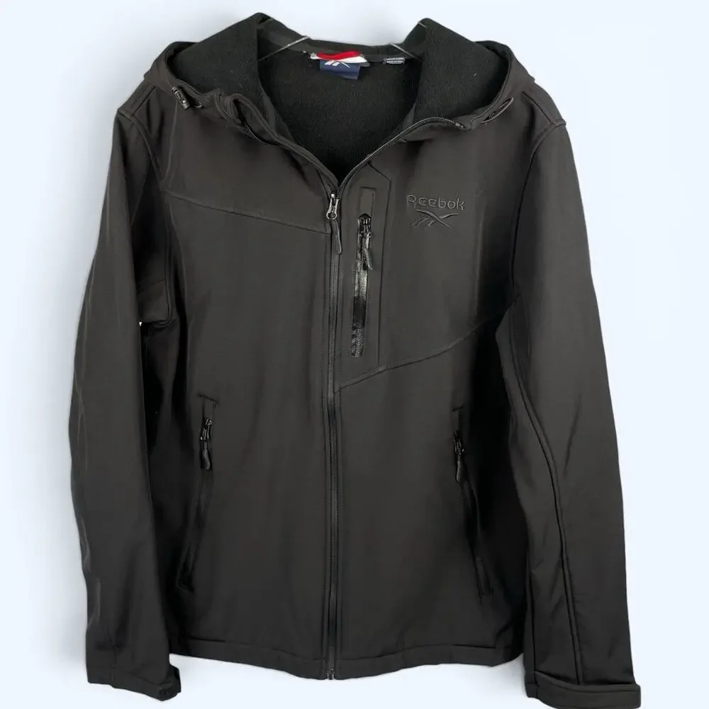 Reebok Men's Lightweight Softshell Jacket Water-resistant Medium Black